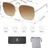 SOJOS Trendy Oversized Square Metal Frame Sunglasses for Women Men Retro Big Flat Lens UV Protection Sunglasses SJ1146 - Image 4